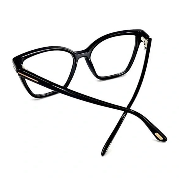 Tom Ford Eyeglasses Frames TF5812-B 001 Shiny Black Cat Eye Full Rim 53-15-140 - Picture 6 of 7